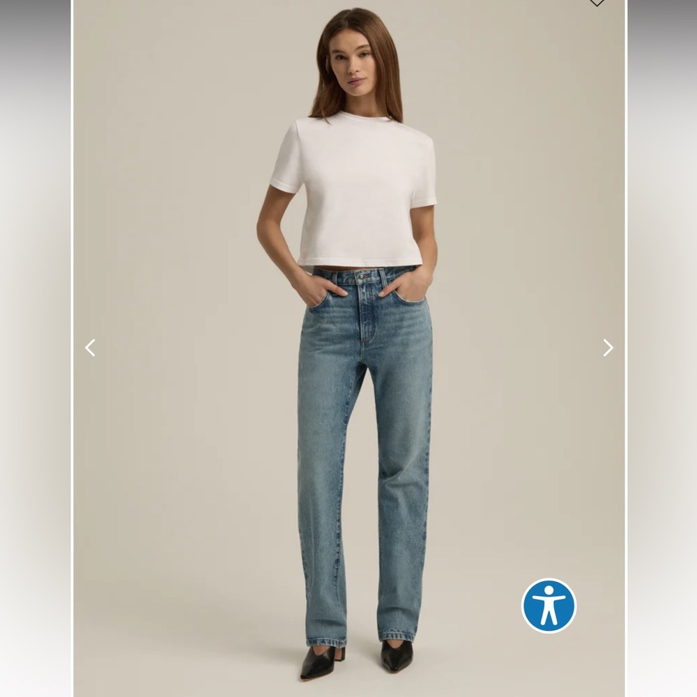 BRAND NEW THE MIKAELA LOW SLUNG LONG SLIM STRAIGHT FAVORITE DAUGHTER JEANS - Picture 1 of 5